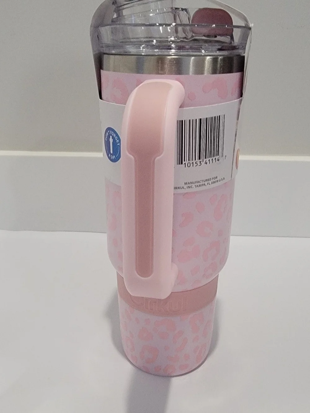 Cirkul StrawSip 30oz Travel Tumbler - Pink Leopard Print